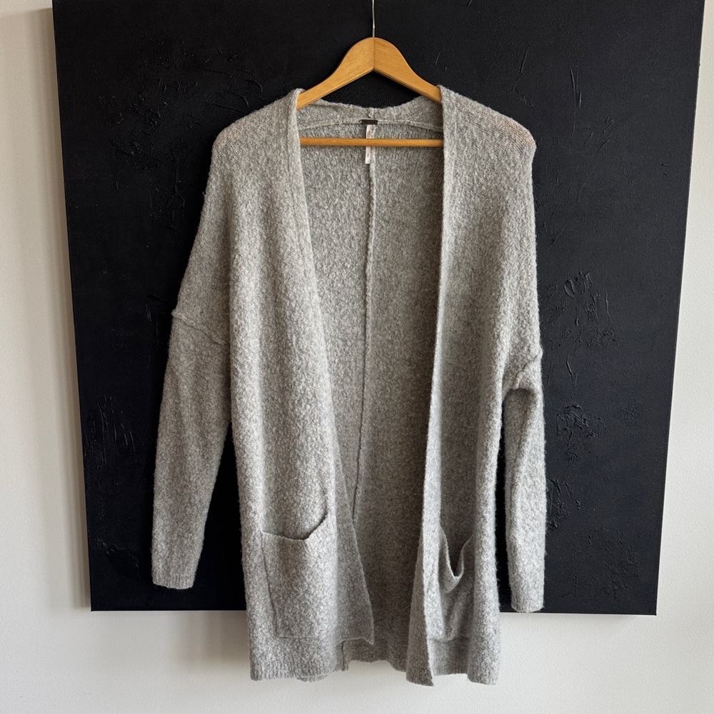 Free People Open-Front Light Gray Women's Cardigan